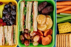 healthy lunchbox with fruits and vege