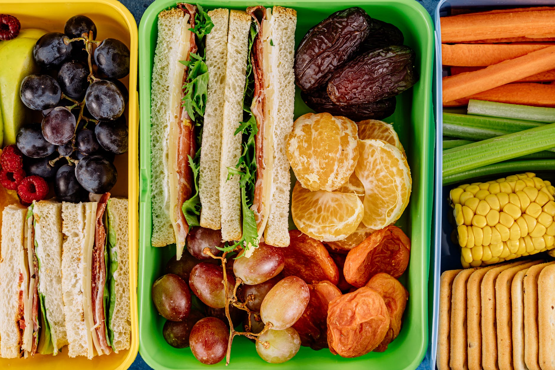 healthy lunchbox with fruits and vege